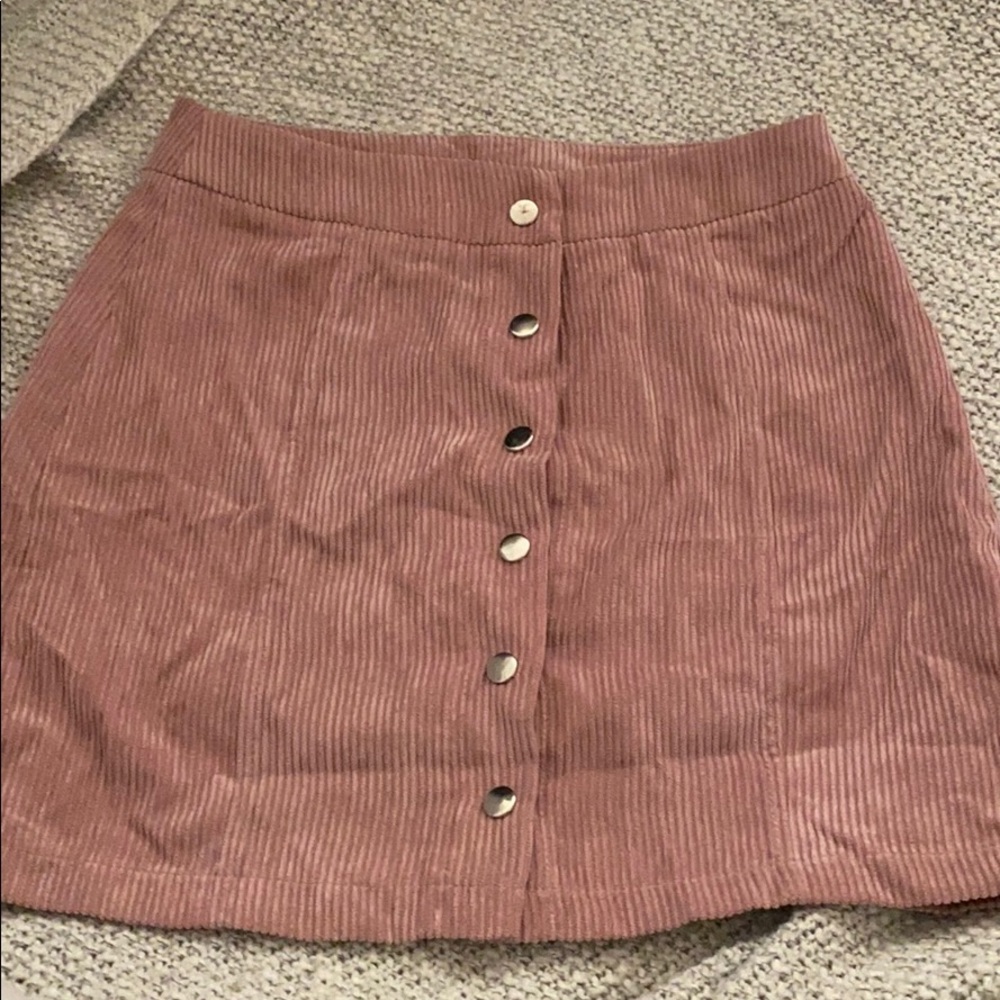 Pink velvet skirt